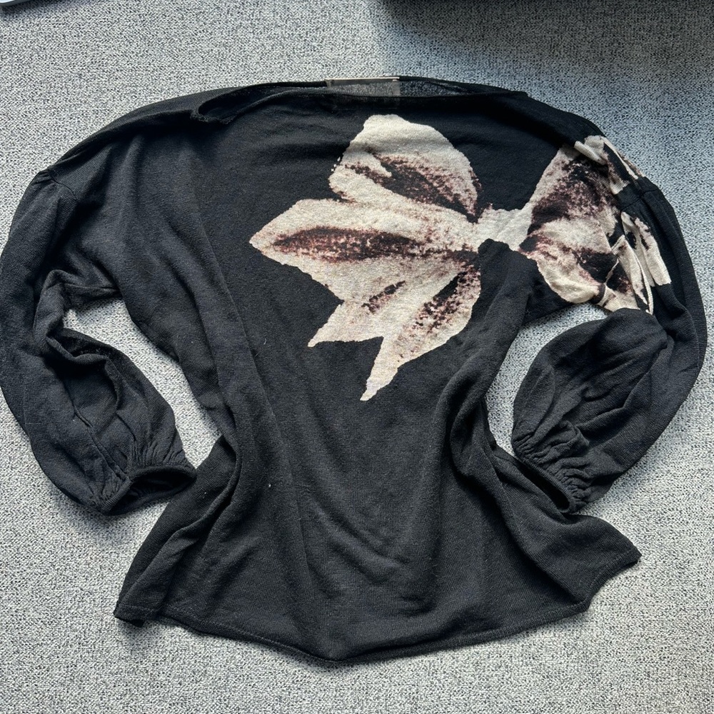 Giambattista Valli Black Sheer Bow Top